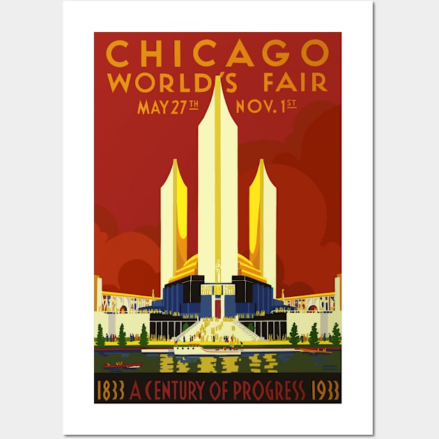 Chicago Centennial 1833-1933 Wall Art by Yaelledark